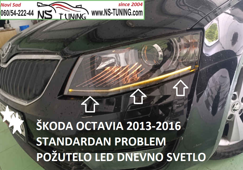skoda octavia 2013 2014 2015 zuto led dnevno svetlo linija servis farova novi sad ns tuning